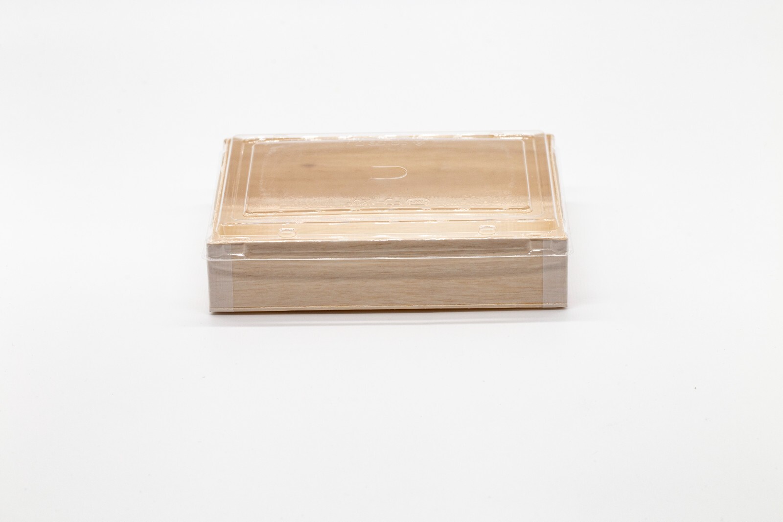 WBFD-120 Foldable Rectangular Wooden Container Togo Food Sushi Box With Lid