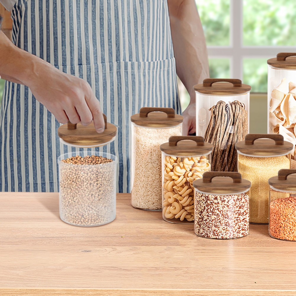 2 Pcs Storage Sealing Lid Wide Mouth Canning Lids Wooden Jar Acacia