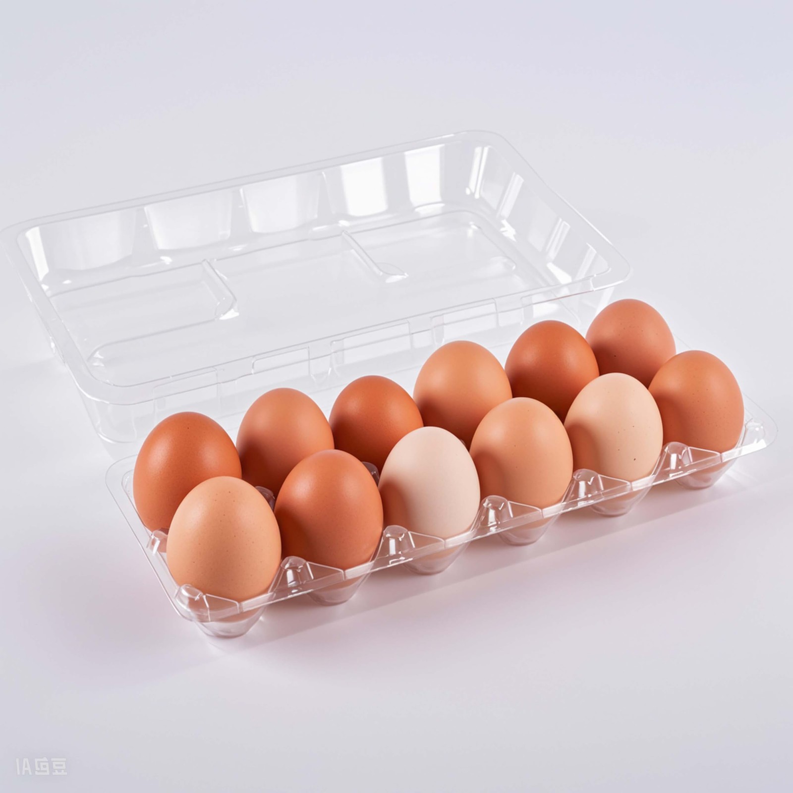 120 PCS Clear Plastic Bulk Egg Carton 2×6 Grid Reusable Storage Container