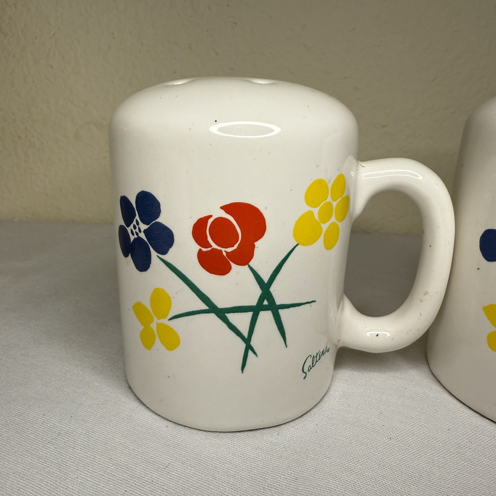 Vintage Himark Saltera Floral Design Salt And Pepper Shakers 4’in Tall
