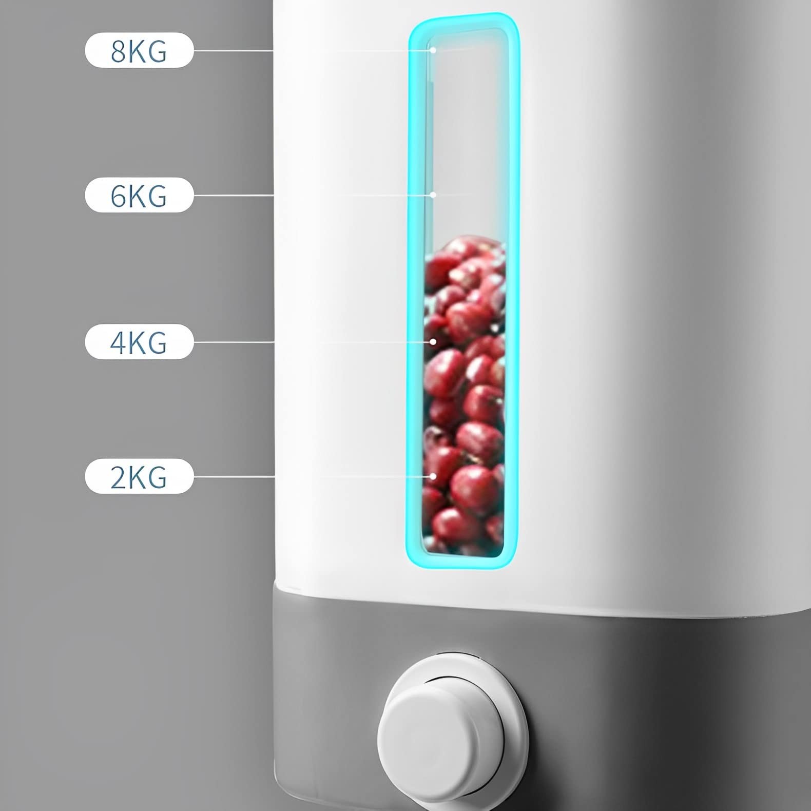 Dispensador De Arroz Cocina Dispensador Almacenamiento Cocina Granos 22lbs Nuevo