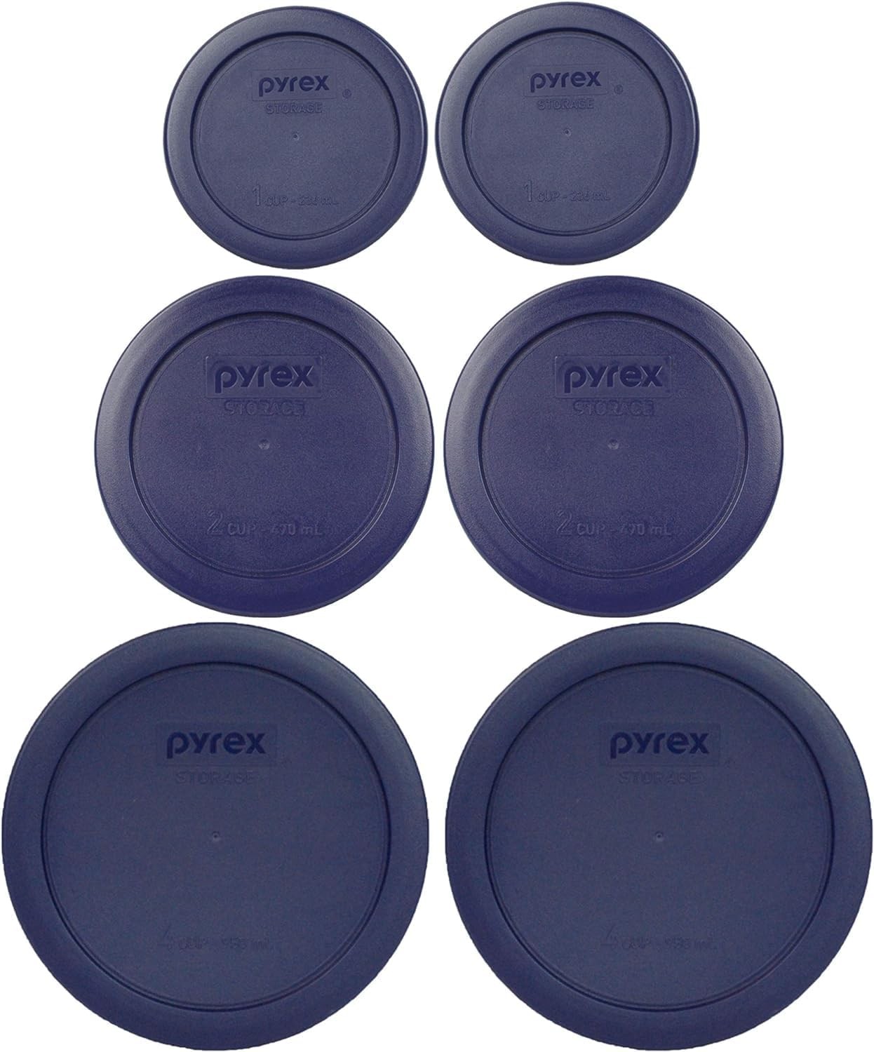 (2) 7202-PC 1-Cup, (2) 7200-PC 2-Cup, & (2) 7201-PC 4-Cup Blue Food Storage Repl