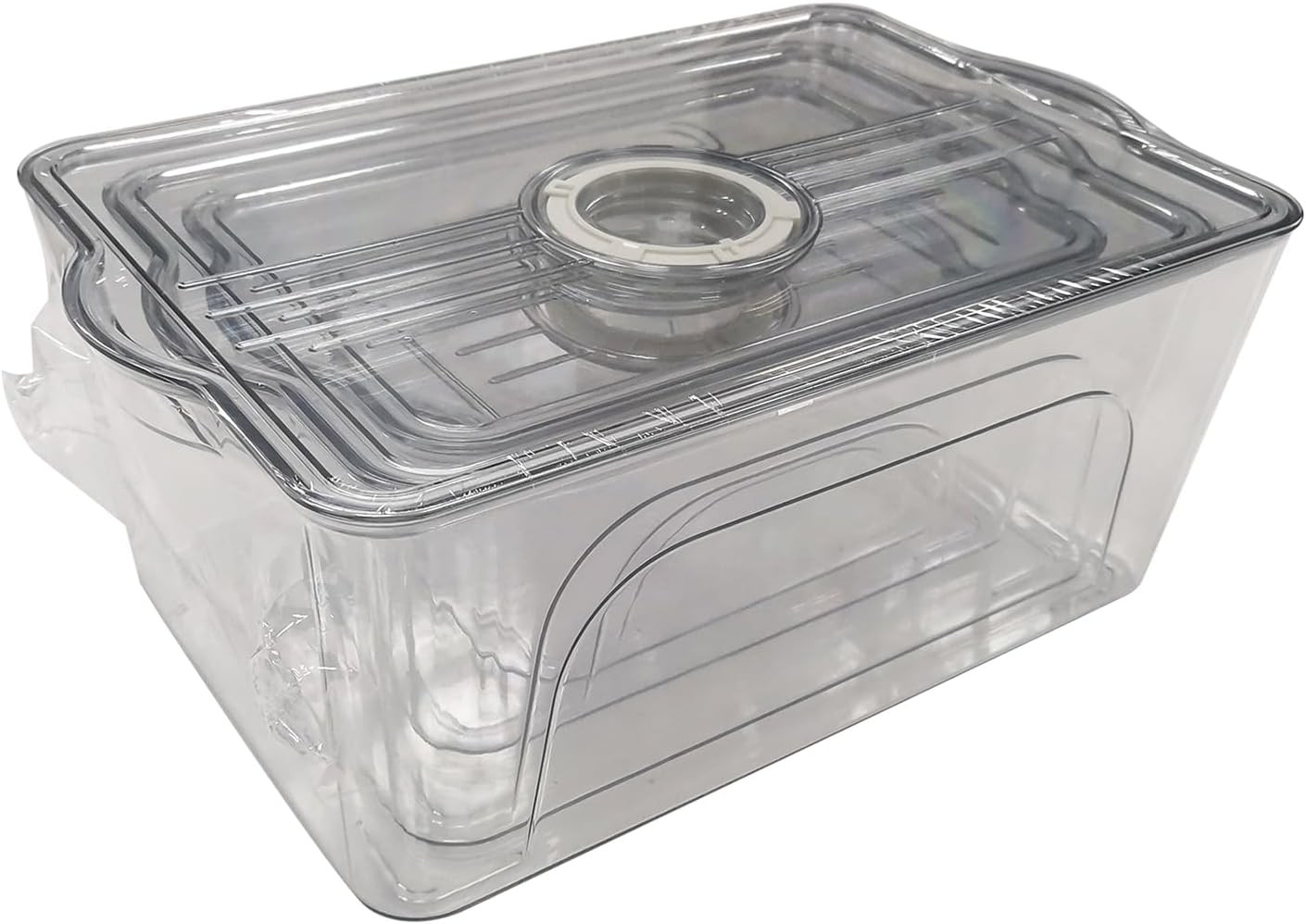 3 Pack Stackable Food Containers, Clear with Lids, Date Recorder for Kitchen