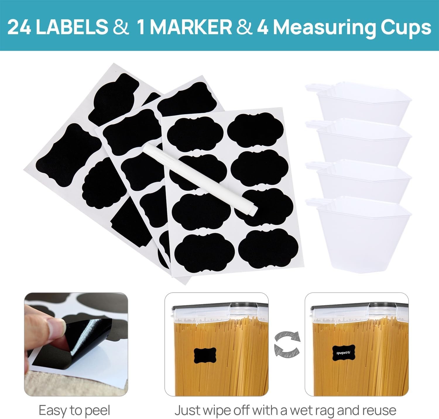Vtopmart 10 PCS Flour and Sugar Storage Container, Large Airtight Food Canisters