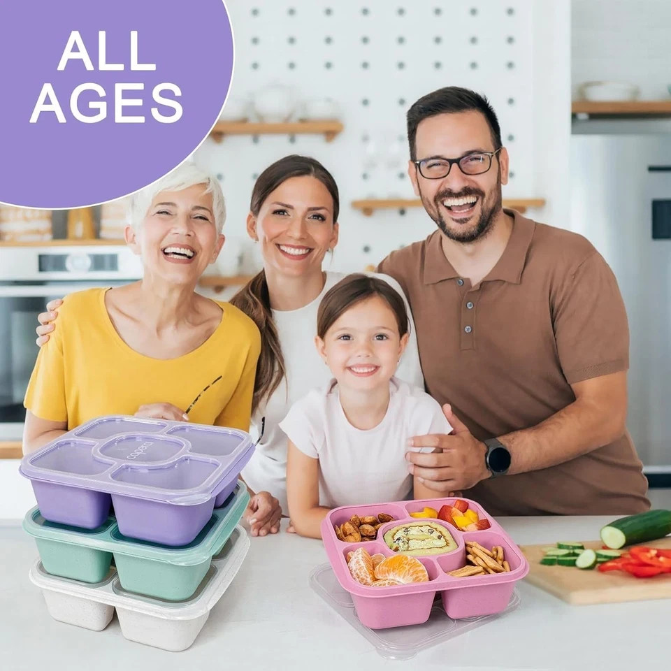 5-Pack Lunchable Container Set for Kids & – Reusable Bento Snack Box Containers