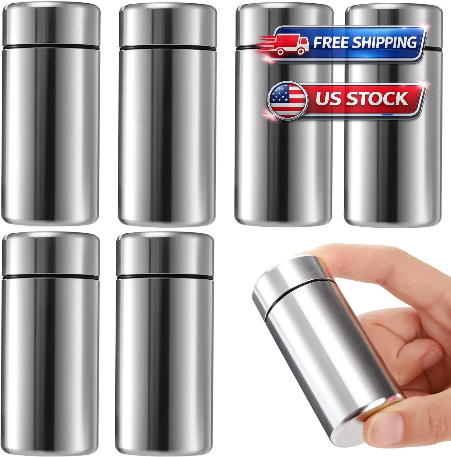 Dicunoy 6 Pack Small Storage Jars with Lids, 1.4oz Portable Aluminum Storage Con