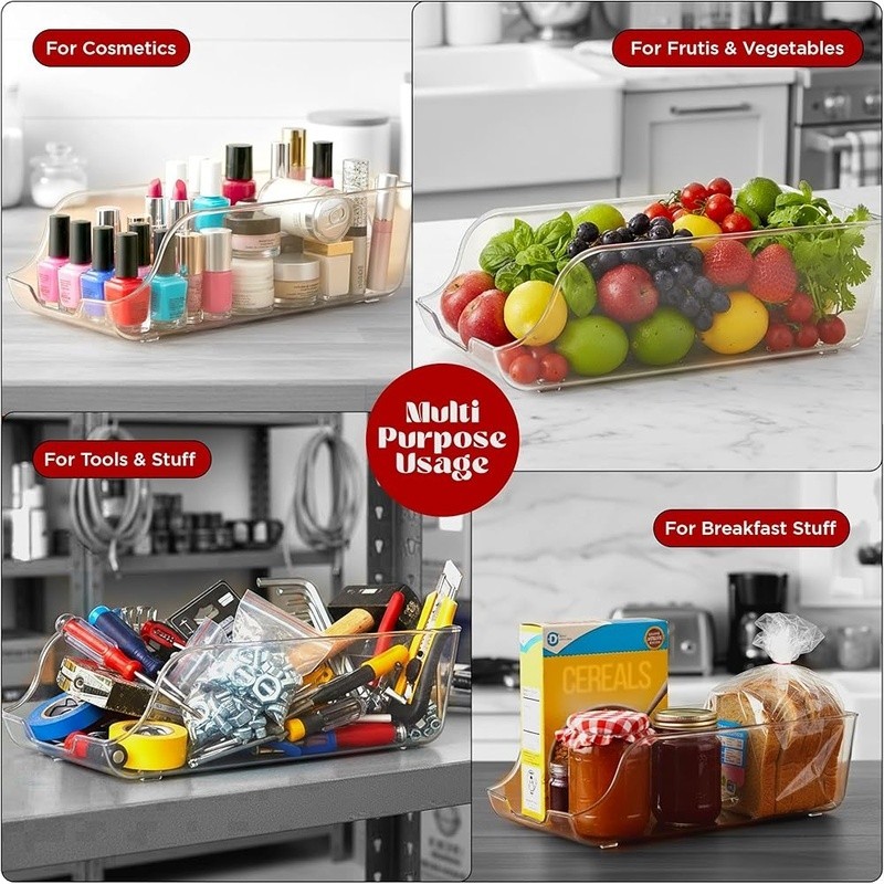 Kitchen Soda Can Storage Organizer and Dispenser for Refrigerator Pantry 2 Set