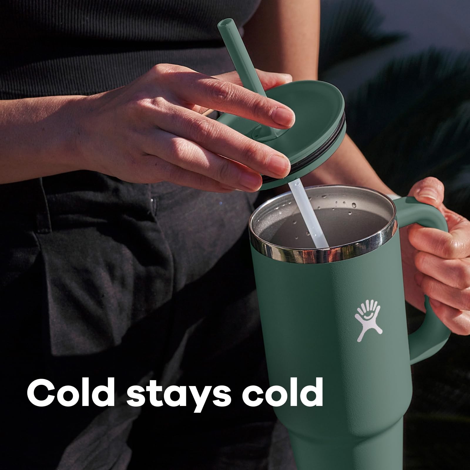 Hydro Flask Travel Tumbler Handle Lid And Straw – Insulated Stainless Steel In