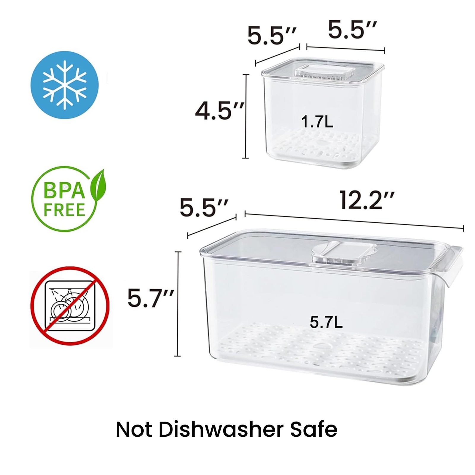 Fresh Produce Saver for Refrigerator, 3 Pcs Food Fruit Lettuce Keeper Contain…