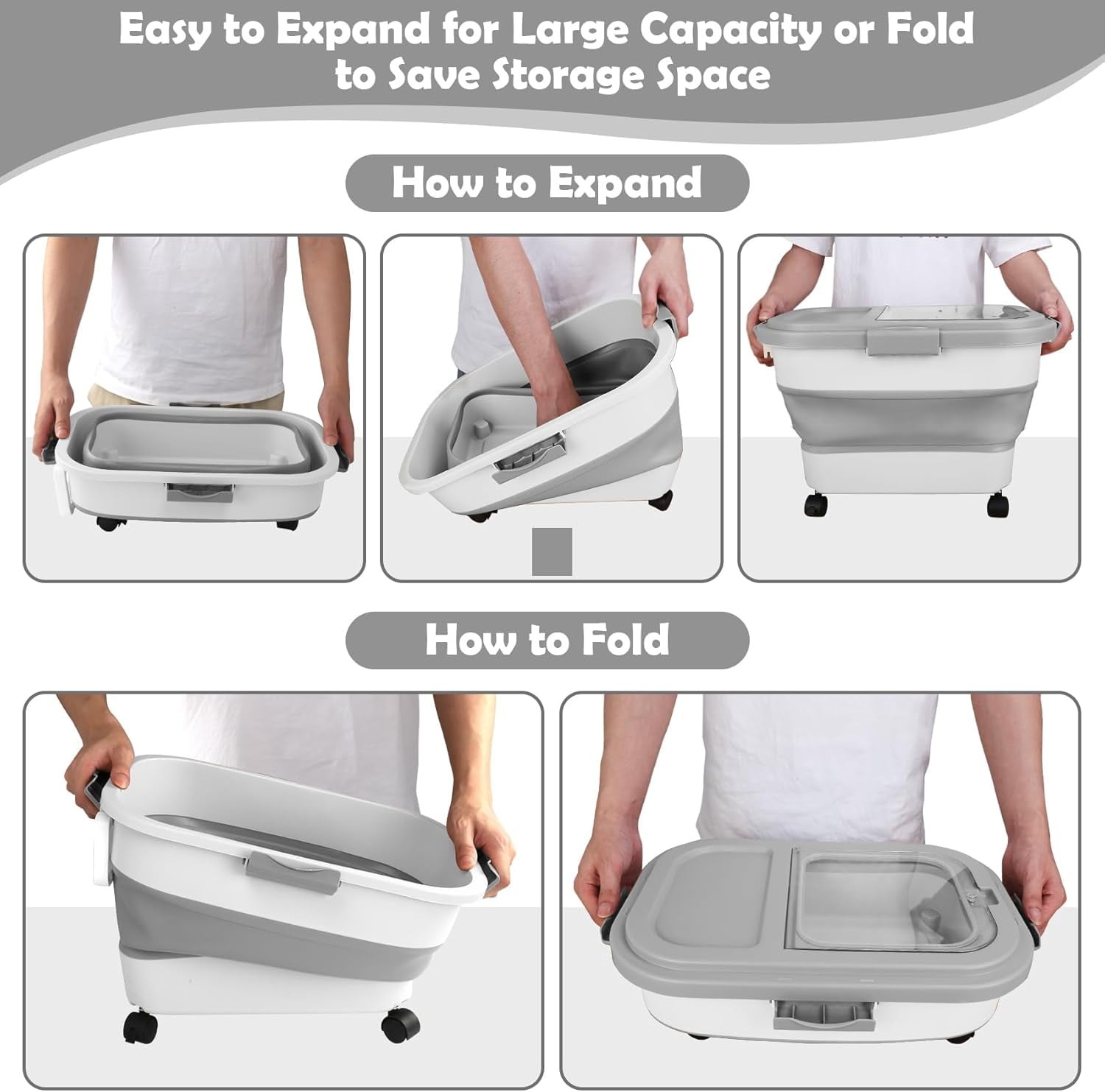 Airtight Pet Food Container | Dog & Cat Food Storage Bin | Treat Box with Scoop