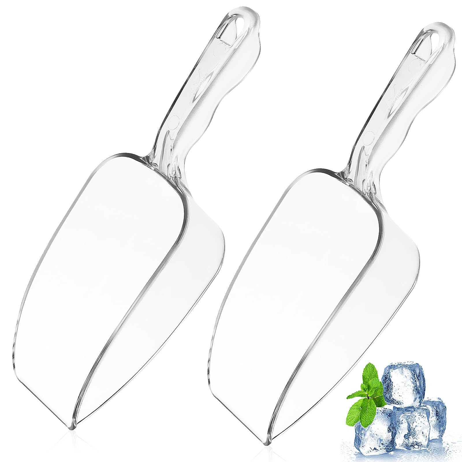Ice Scoop for Freezer – Plastic Food Scoop -2Pcs Popcorn Scooper- Multi-Purpo…
