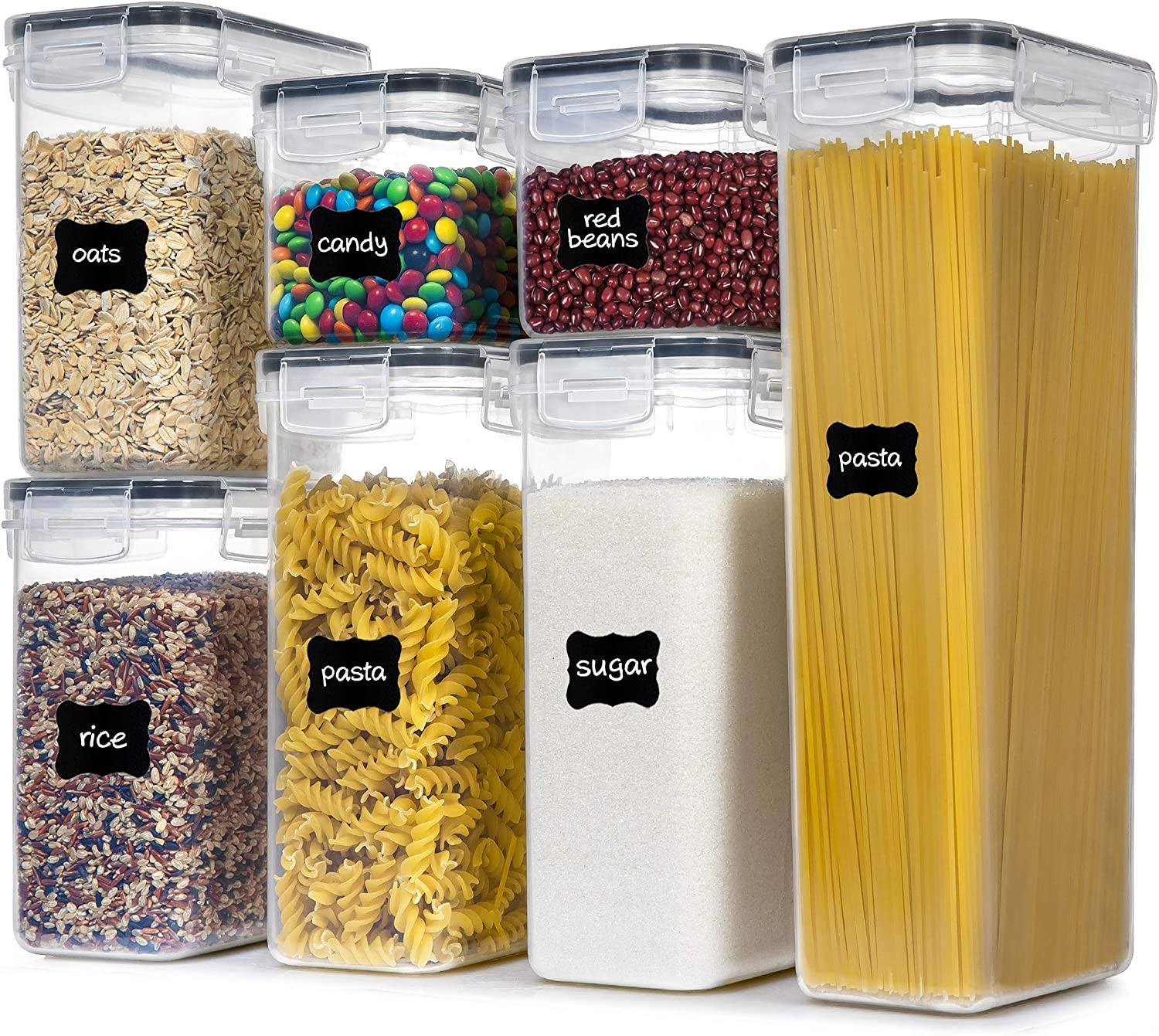 Airtight Food Storage Containers with Lids, 7 PCS BPA Free Kitchen Canisters for