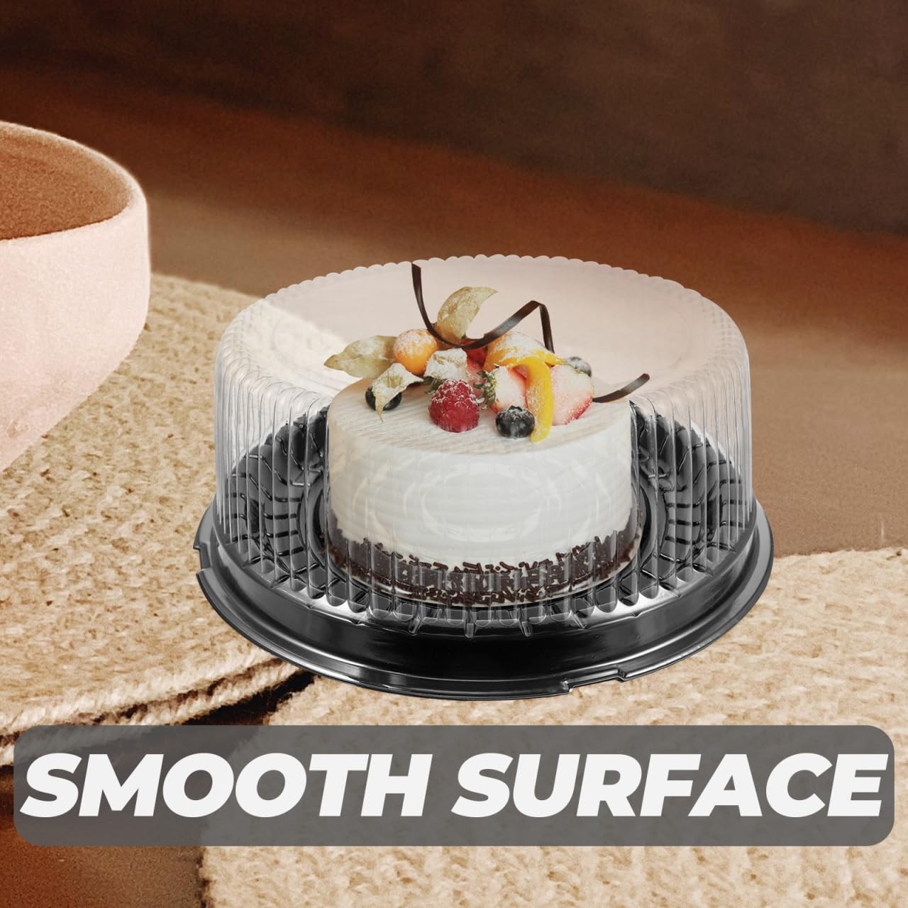 Clear Cake Packaging Boxes 9.64X9.64X3.54In Pet Plastic Cake Containers with …