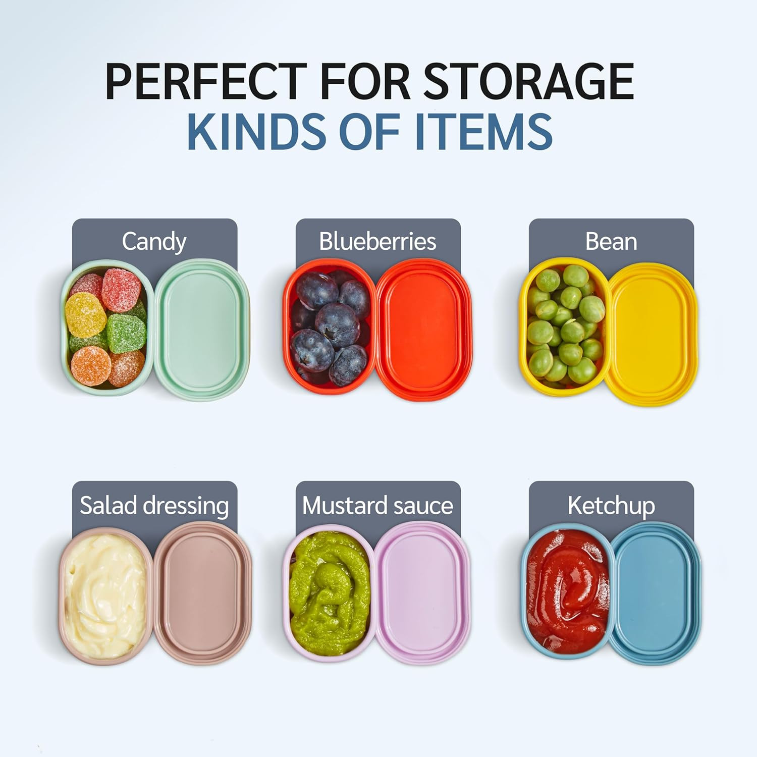 12Pcs/Set Nesting Silicone Food Storage Containers with Lids, BPA Free Reusable