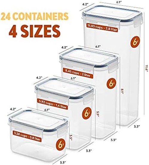 Food Storage Container Set – Canisters for Cereal, Rice, Pet Food – Spoon