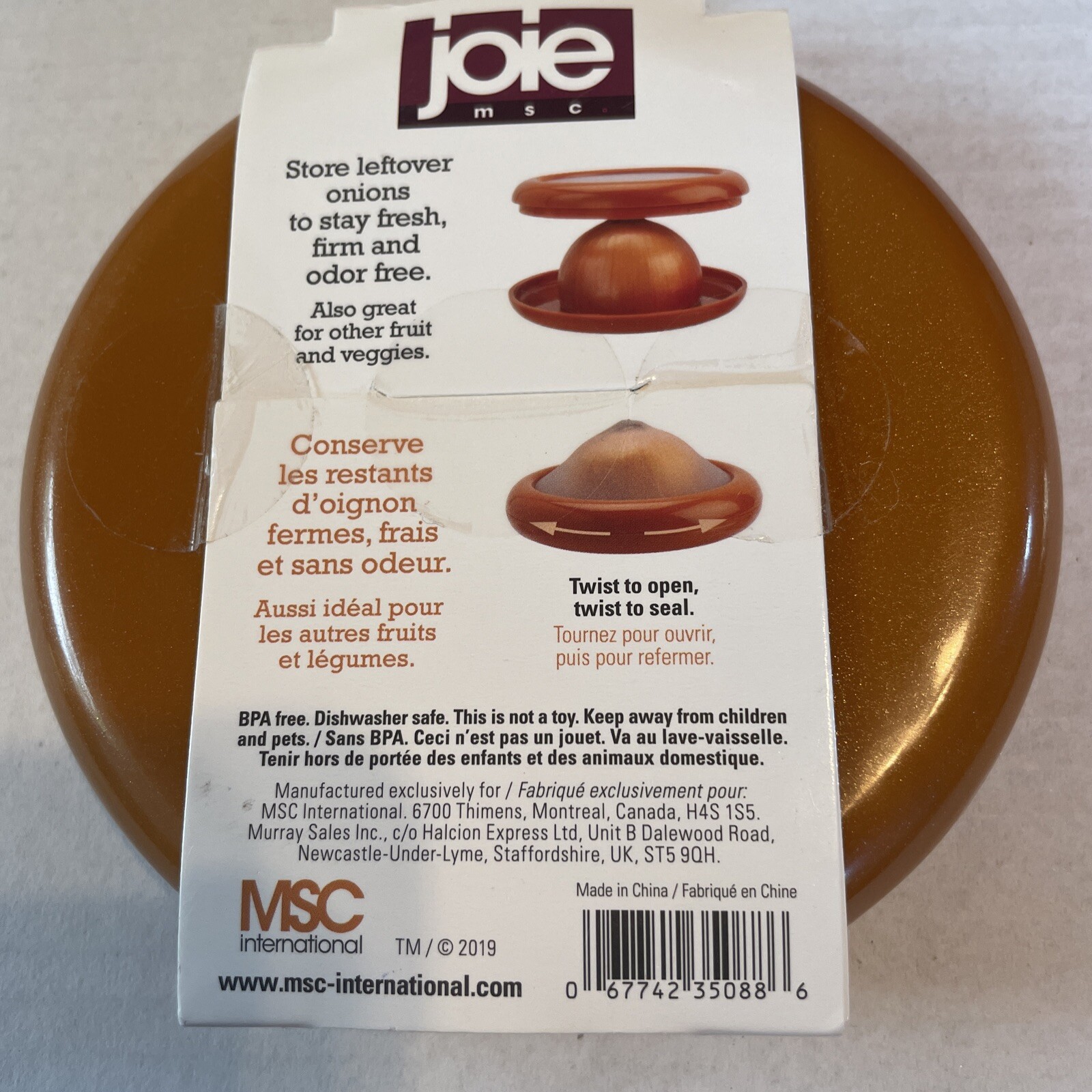 Joie MSC Silicone Fresh Stretch Onion Pod REUSABLE Cover & Store Fruit Vegetable
