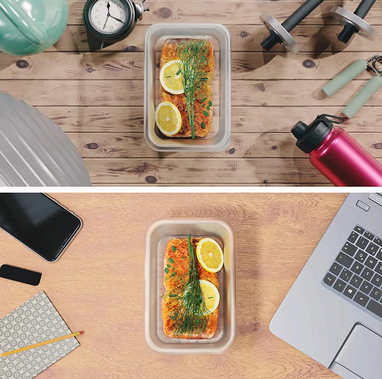 4 Pack Clear Plastic Food Storage Containers Microwave Safe Lunch Box