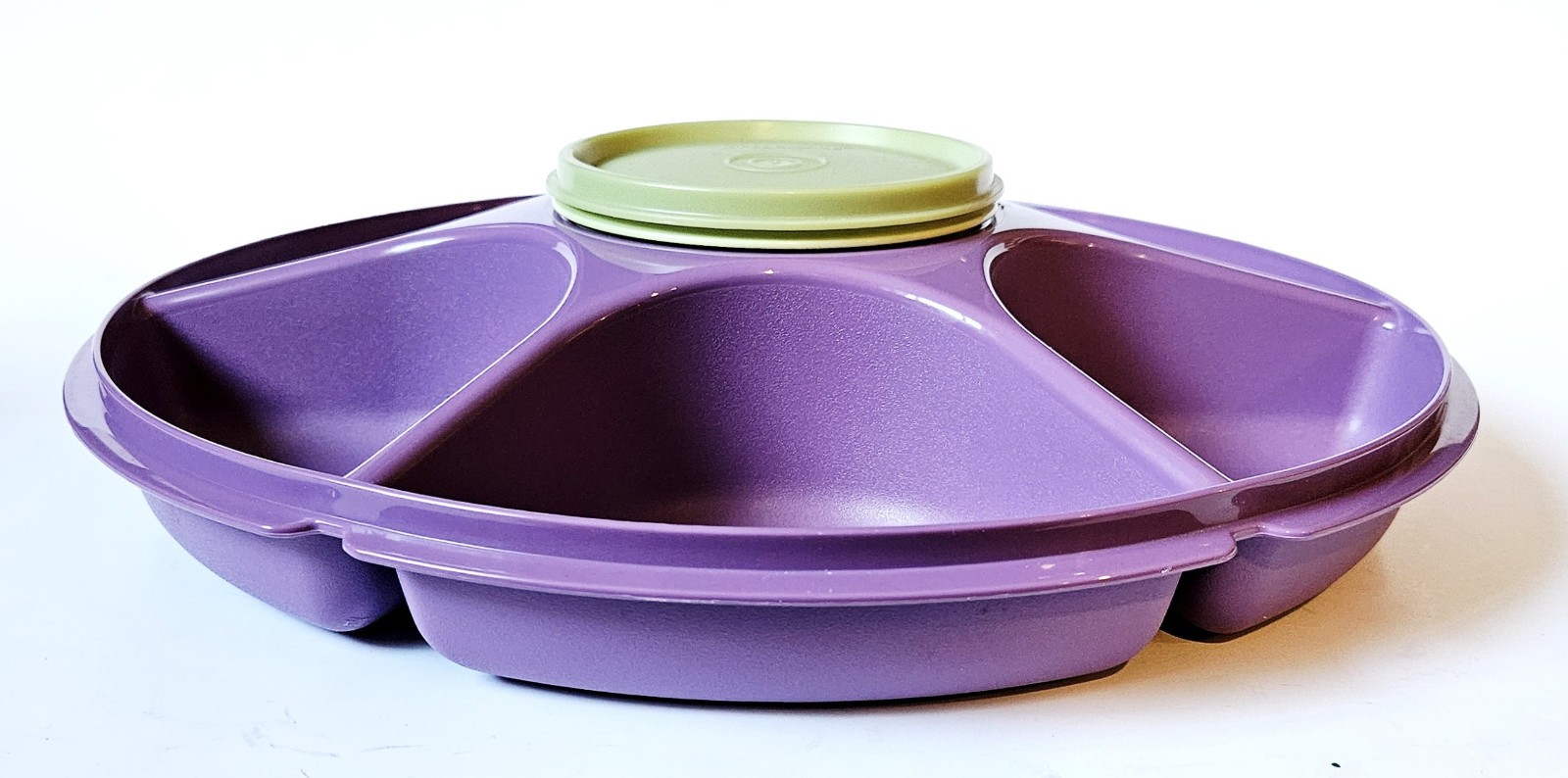 Tupperware Serving Center Divided Compartment Party Snack Tray Purple