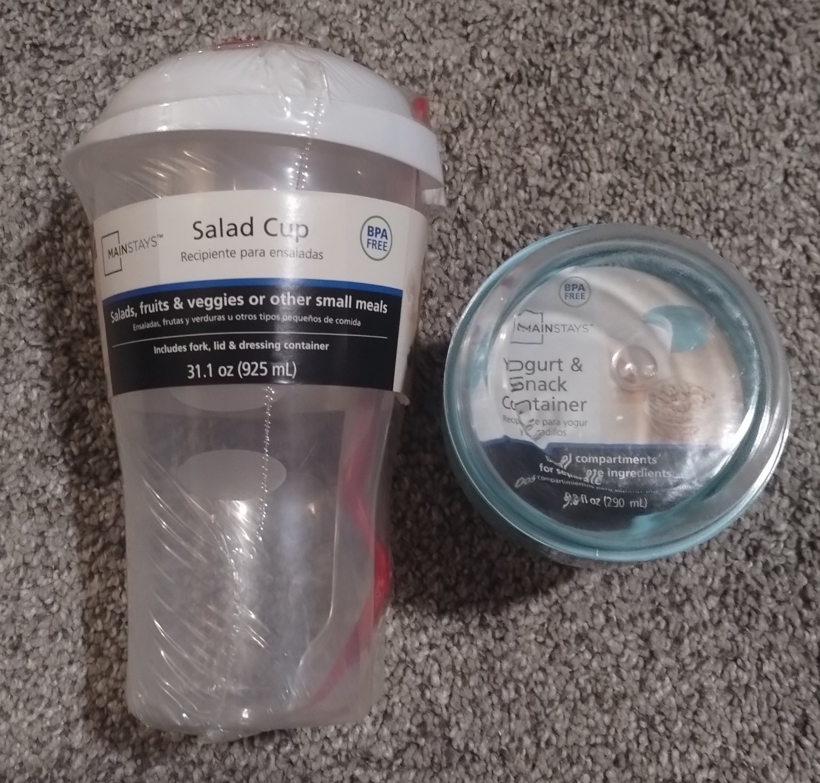 Salad Cup Includes Fork Lid And Dressing Container, Yogurt And Snack Container