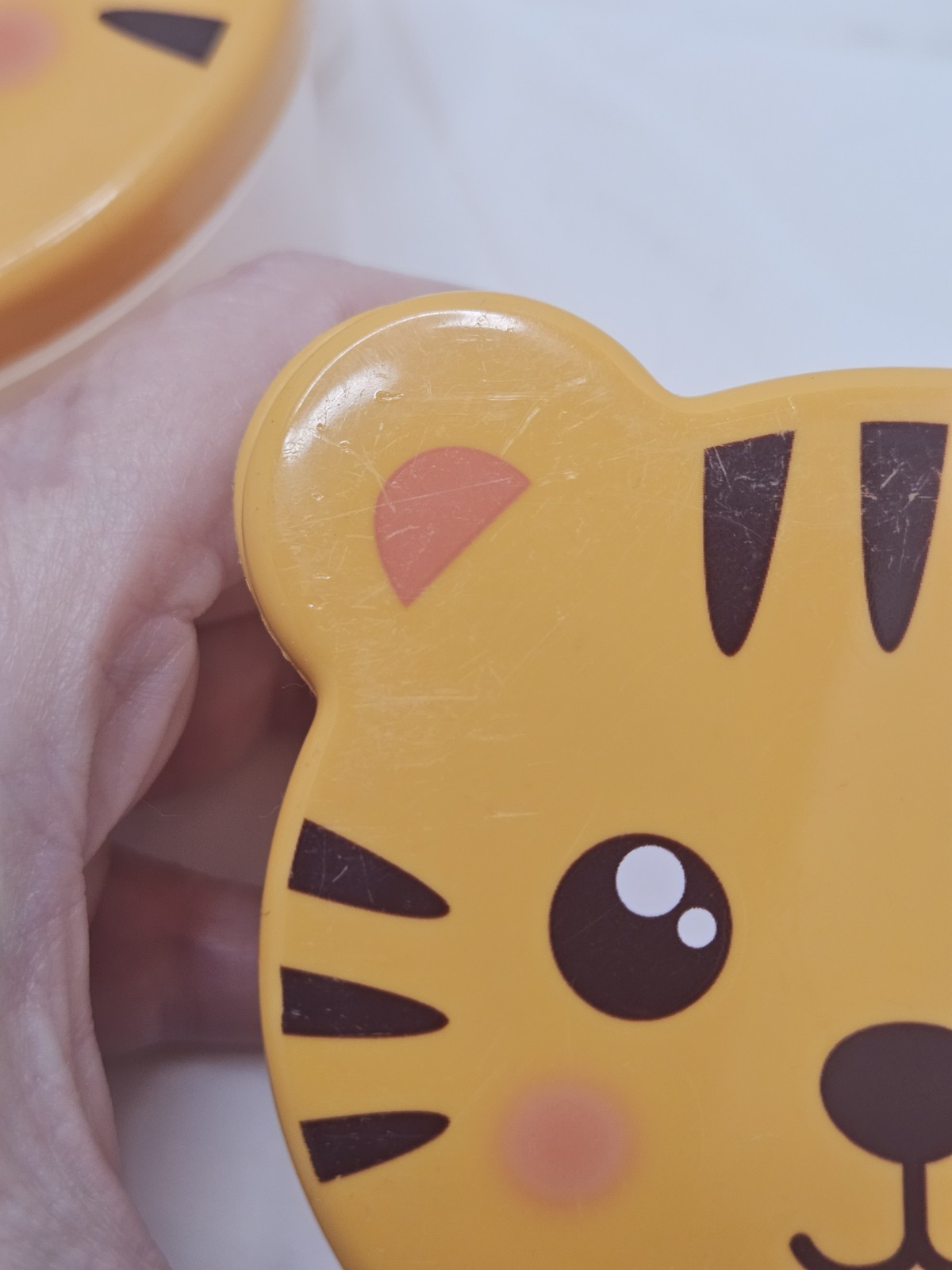 Cute Tiger Kids Snack Box Set Nesting Lunch Food Storage Containers Stacking 2pc