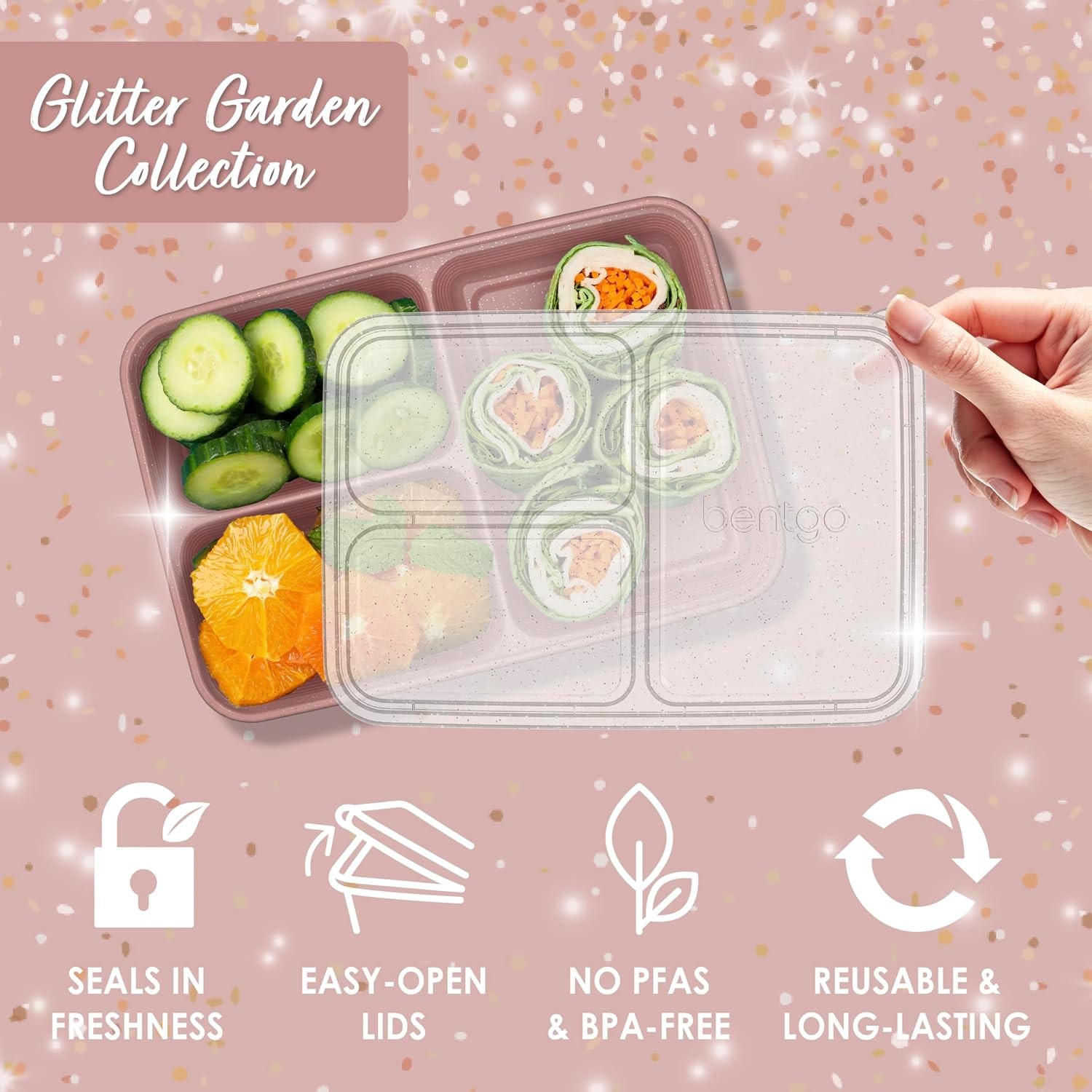 Prep – 20-Piece 3-Compartment Reusable Meal Prep Containers with Lids, PFAS & BP