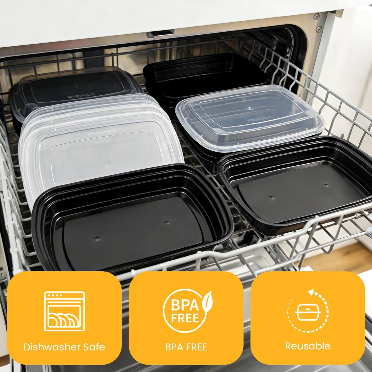 30Pack-24Oz Meal Prep Containers Reusable with Lids – Bpa-Free Plastic Food Stor