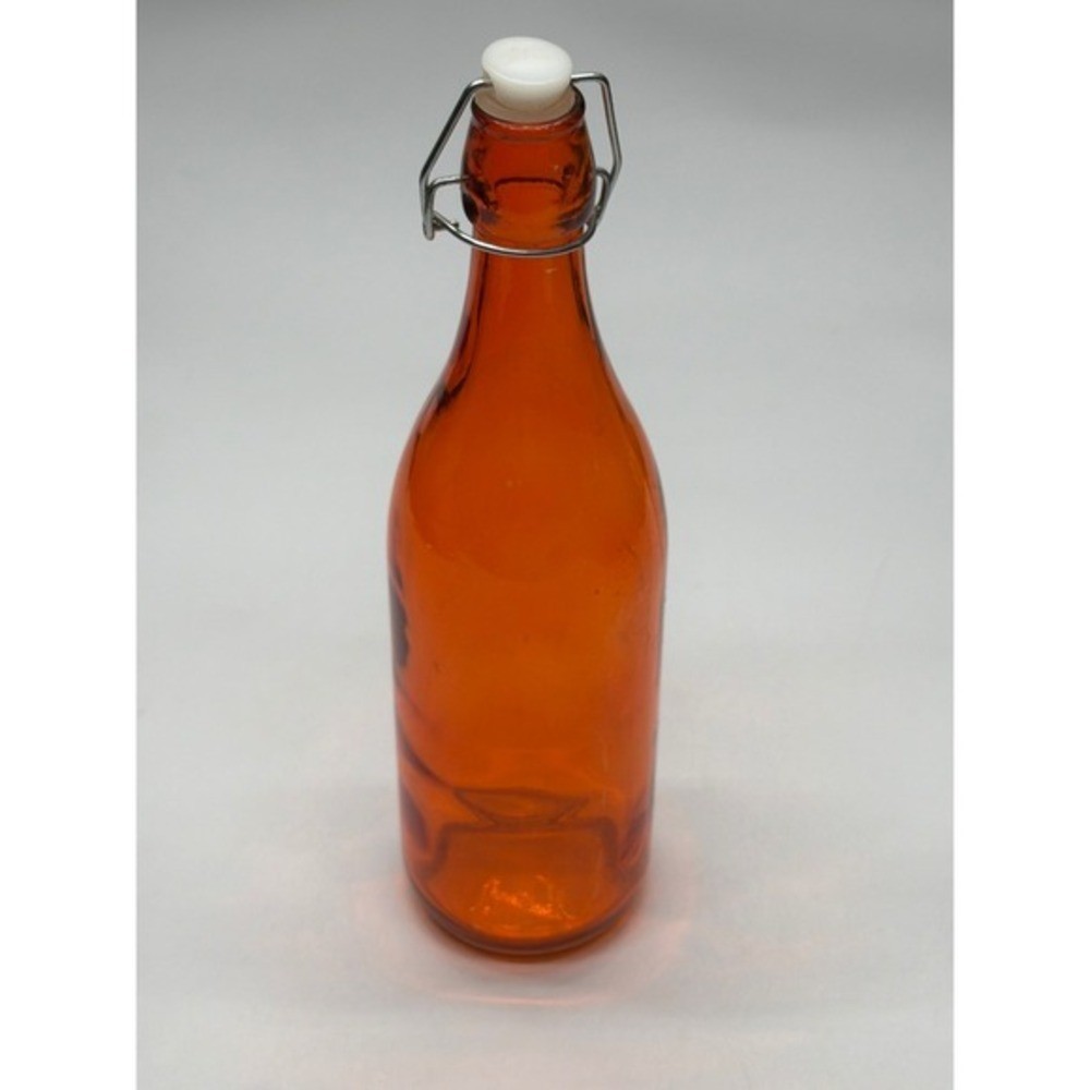 Colored Glass Swing Top Bottle with Metal Clamp Lid for Beverages Crafts Decor
