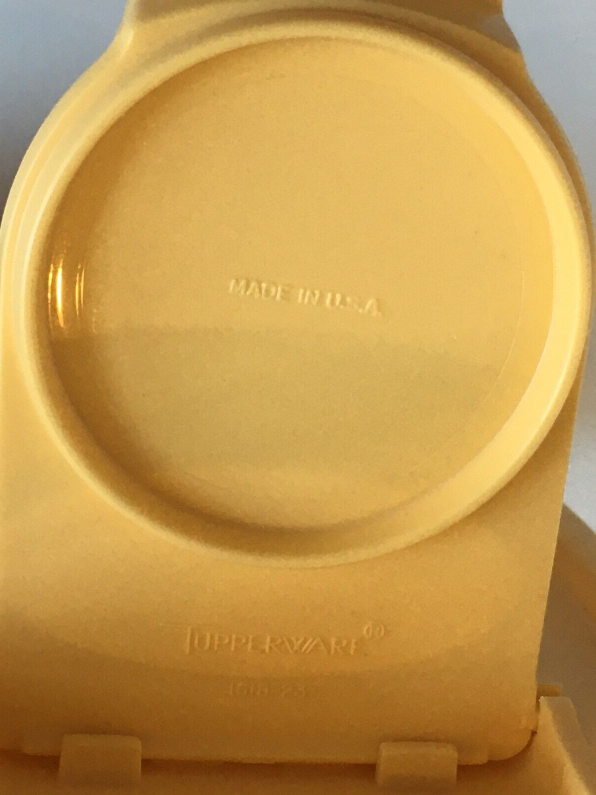 2 Tupperware Modular Mates Oval Lid Seal #1617- Yellow Hinged Pour Made in USA