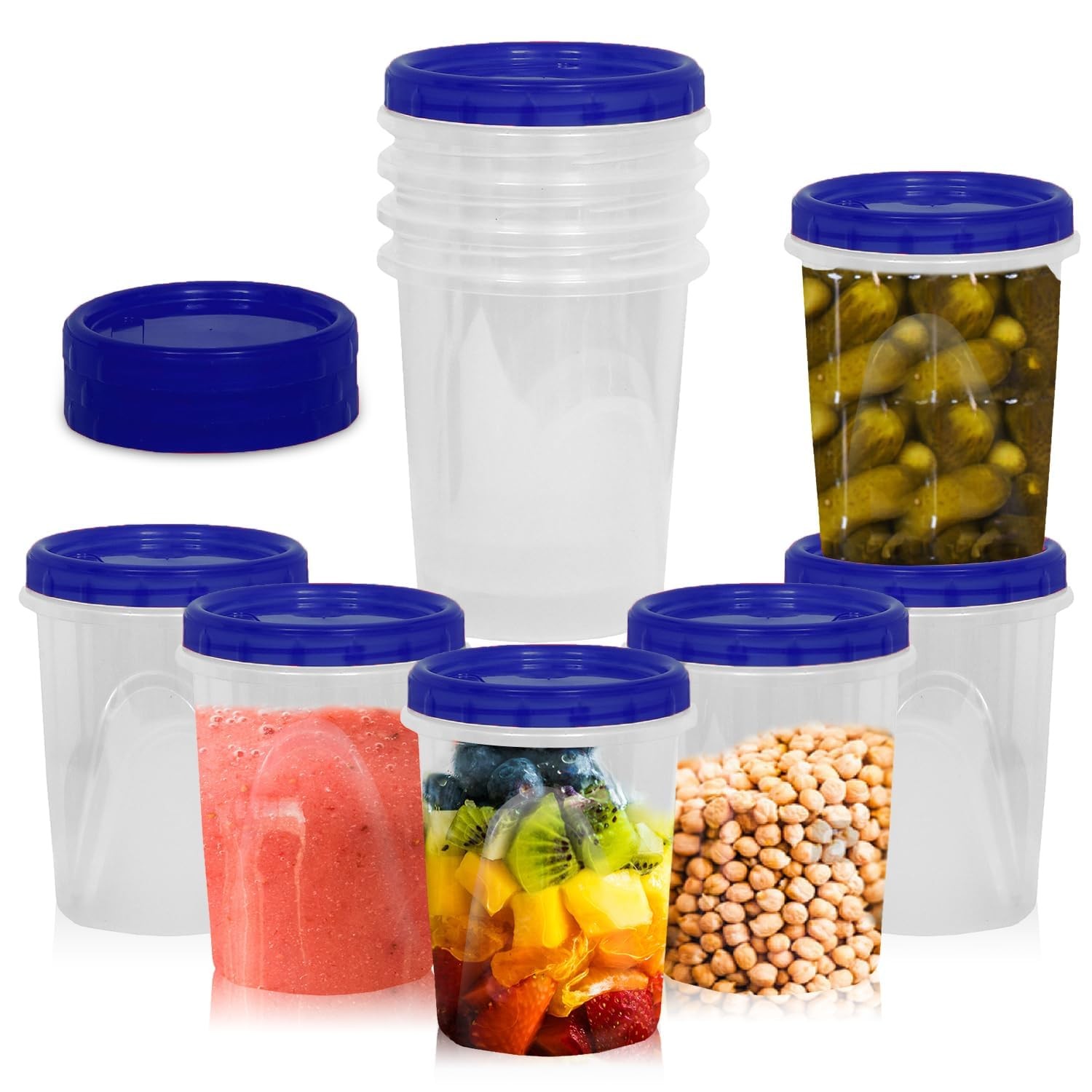32 Oz 8 Pack Twist Top Food Deli Containers Screw And Seal Lid 32 Oz Stackable