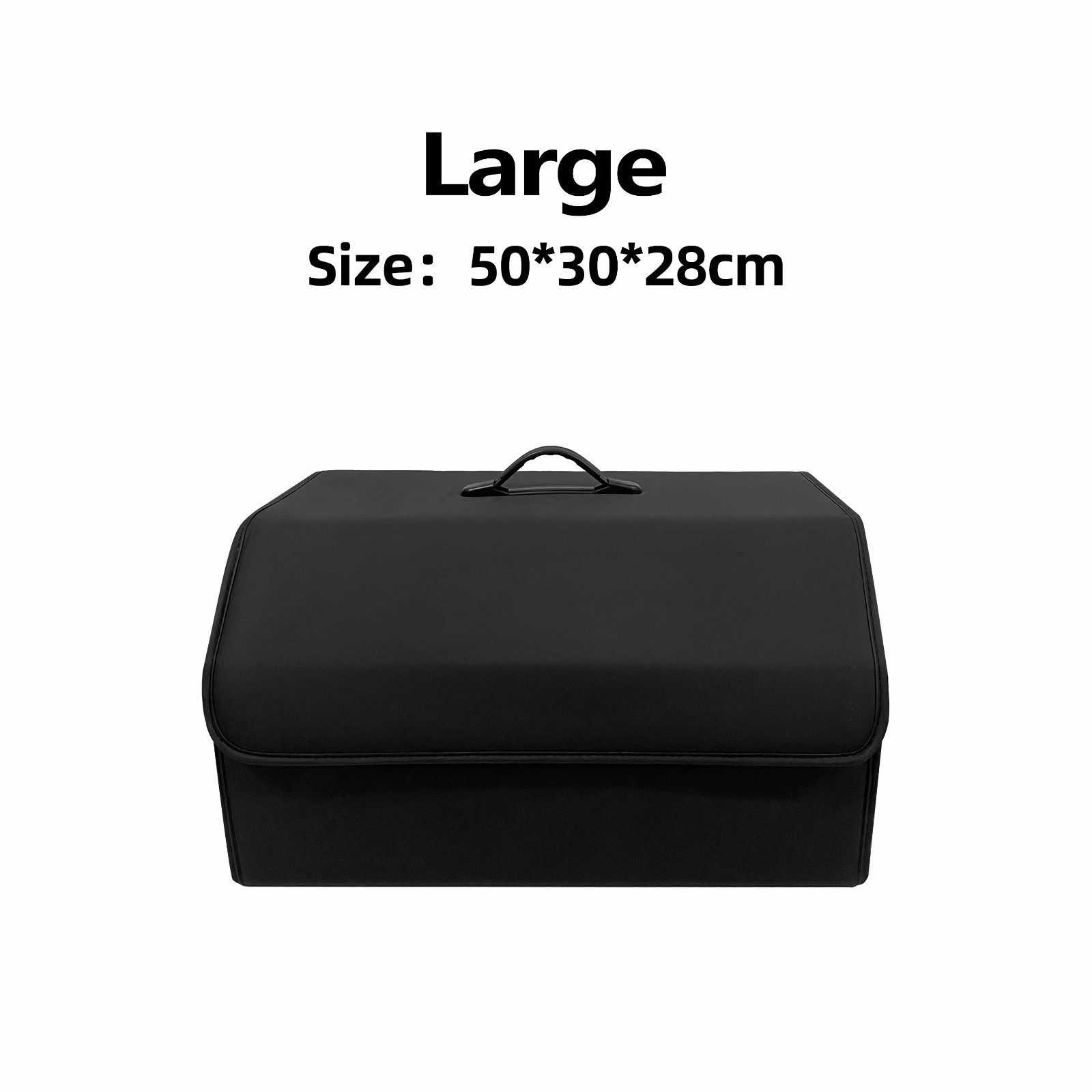 PU Leather Car Trunk Storage Organizer Collapsible Foldable Cargo Box Black