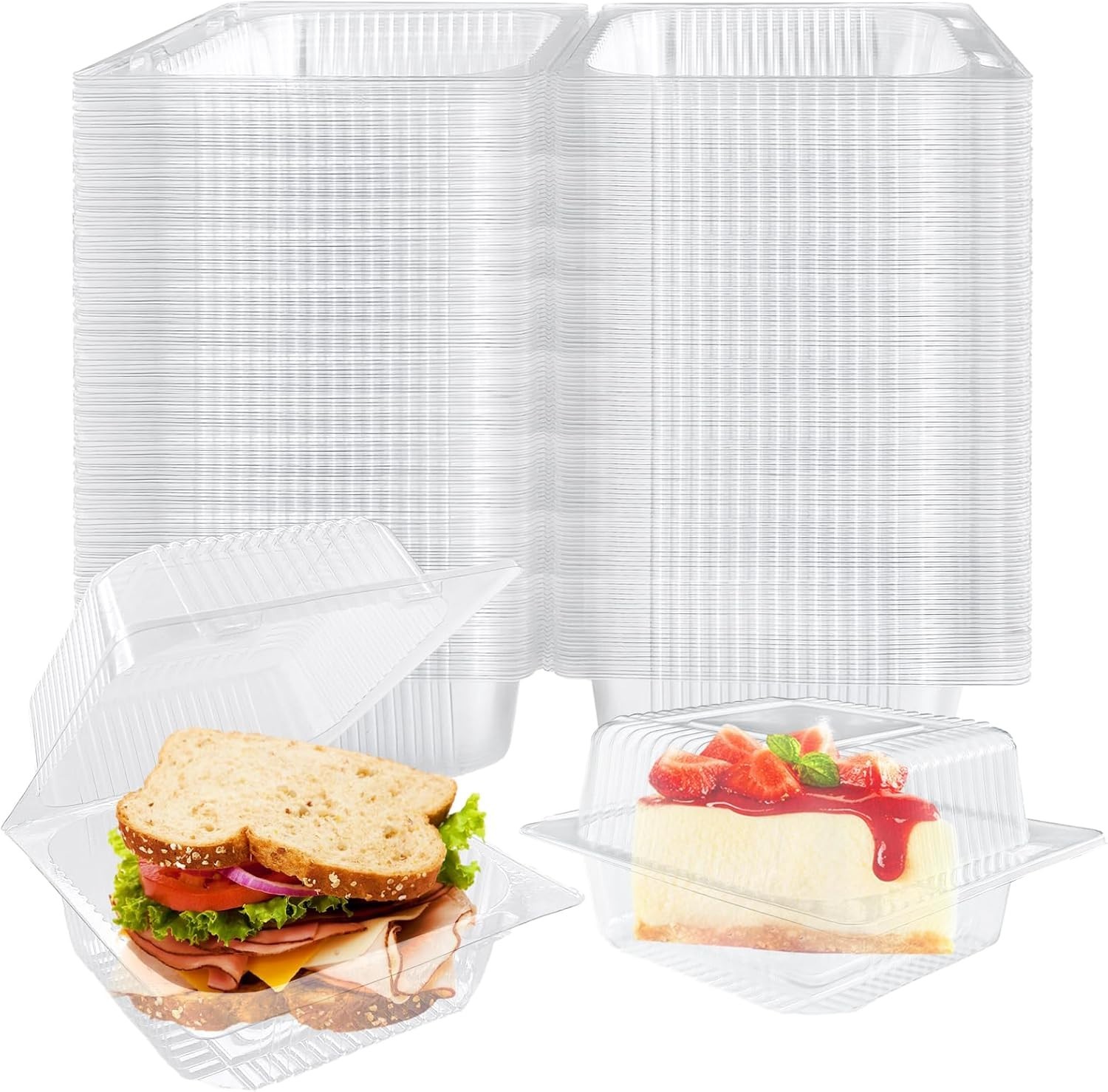 200 Clear Plastic Takeout Containers – 5.3×4.7×2.8 Inch