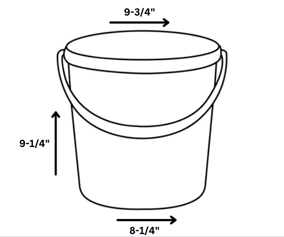 2 Gallon Red Food Grade Plastic Bucket Pail with White Screw on Lid (Pack of 2)