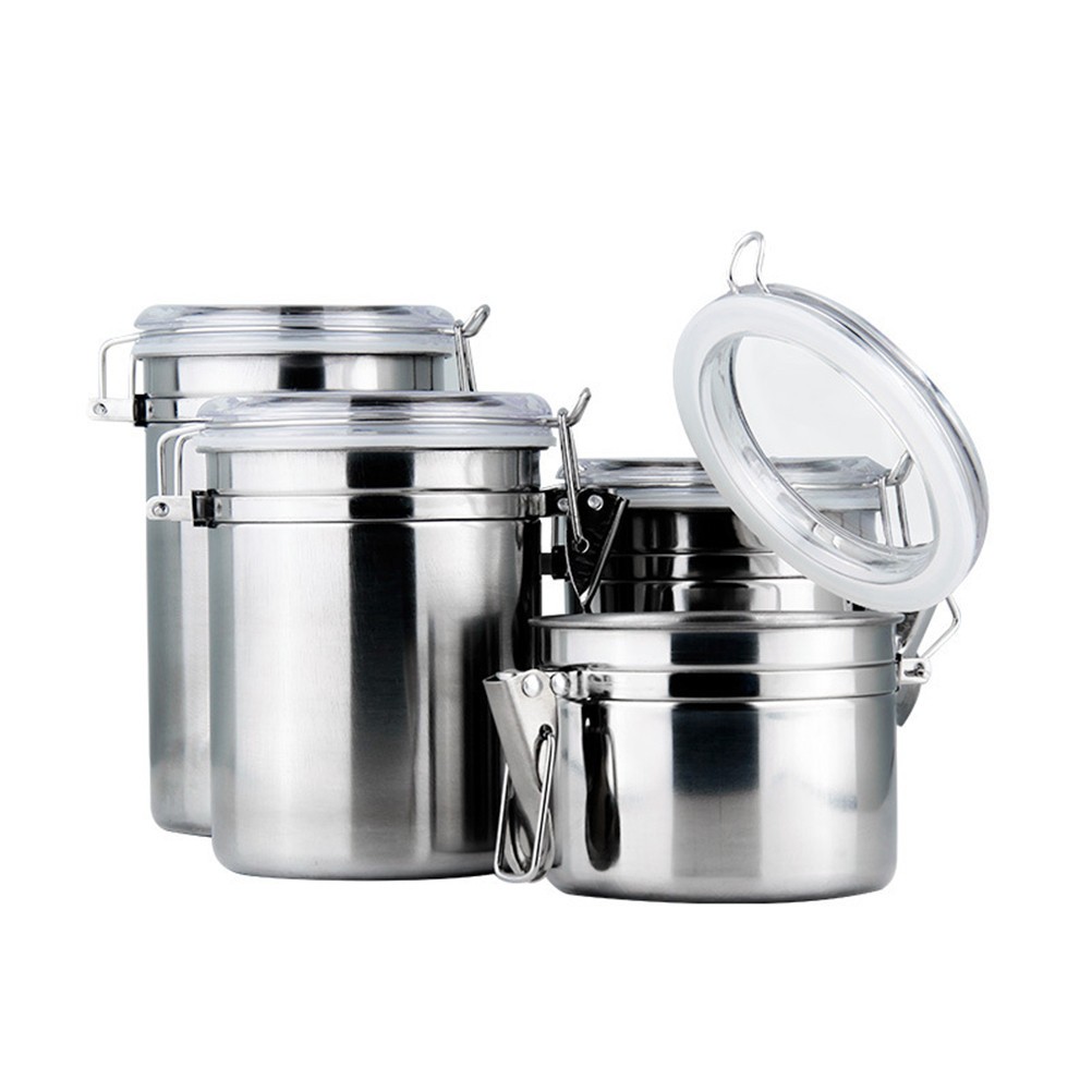 Coffee Airtight Container 1Pcs Silver For Home Use And Travel