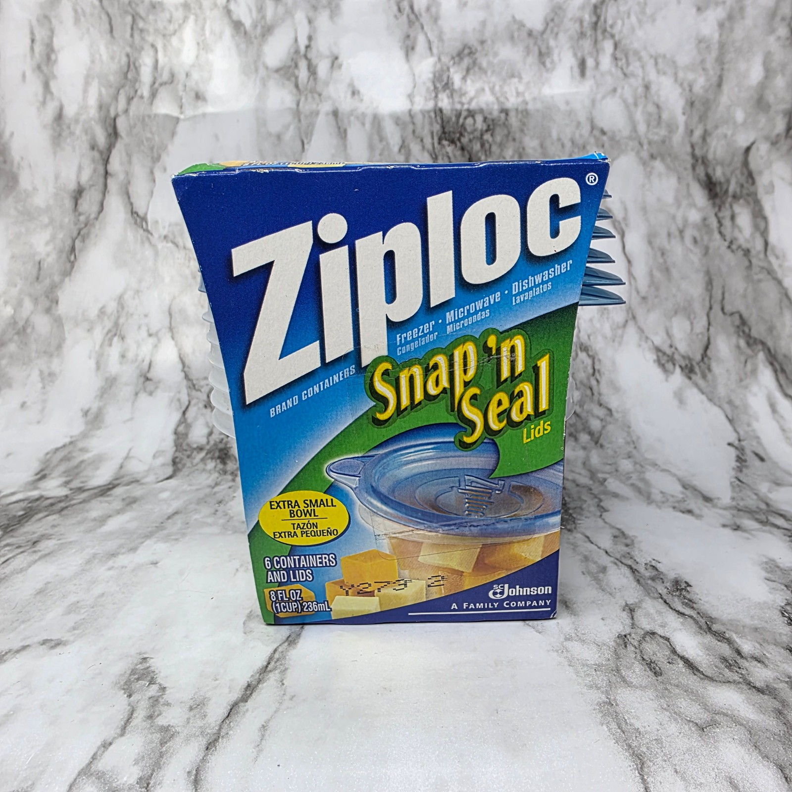 Ziploc Snap ‘n Seal Bowls Extra Small Round 1 Cup 8oz 6-Pack Containers Lids