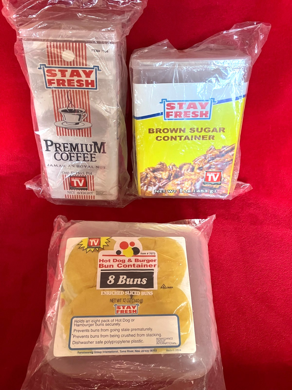 NEW Vintage STAY FRESH MEAT COFFEE SUGAR BREAD BUNS CONTAINER STORAGE TUPPERWARE