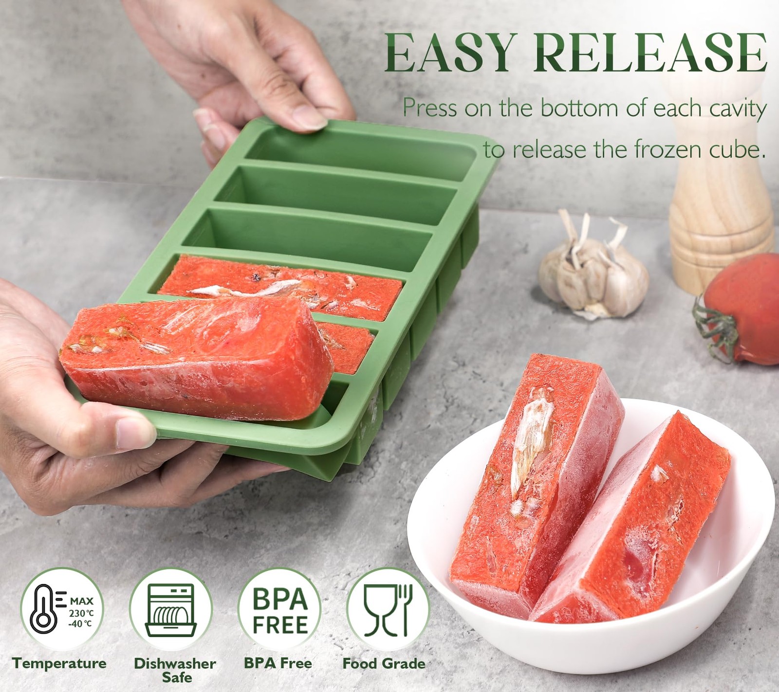 2 Set Silicone Freezer Trays with Lids 1/2 Cup Soup Molds Microwave Safe