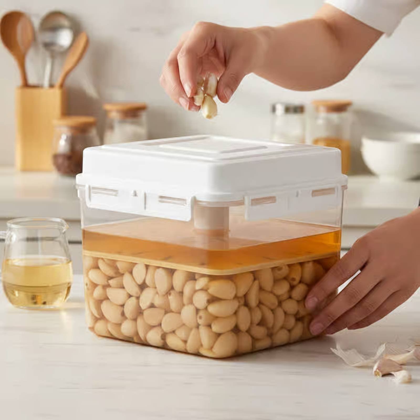Kimchi Container Spill-Resistant Sealed Pickle Box Large Capacity for Pickling