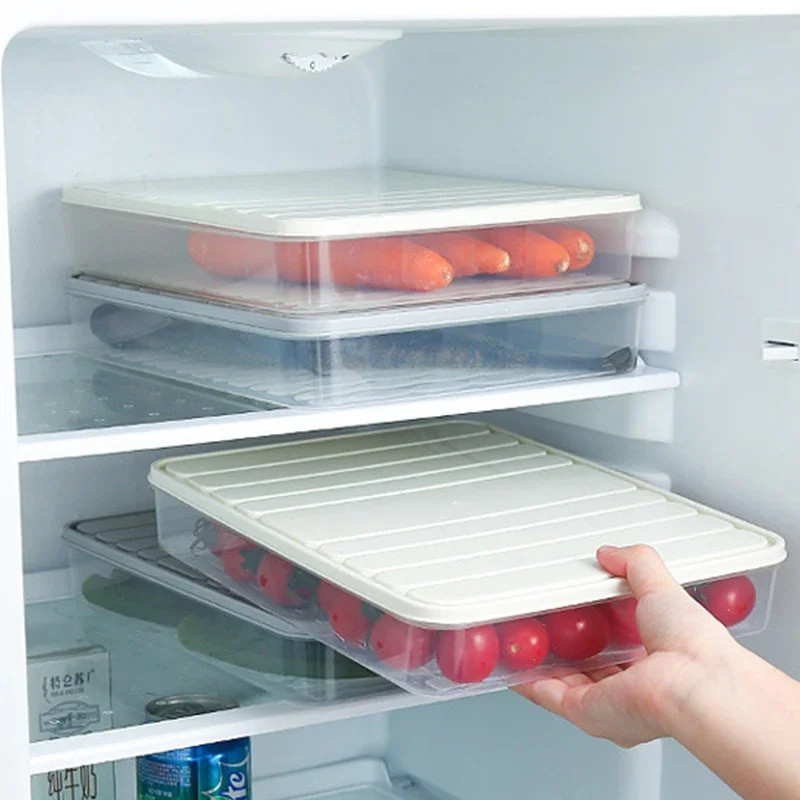 Box Food Storage Container Stackable Food Saver Box with Lid Square Plastic