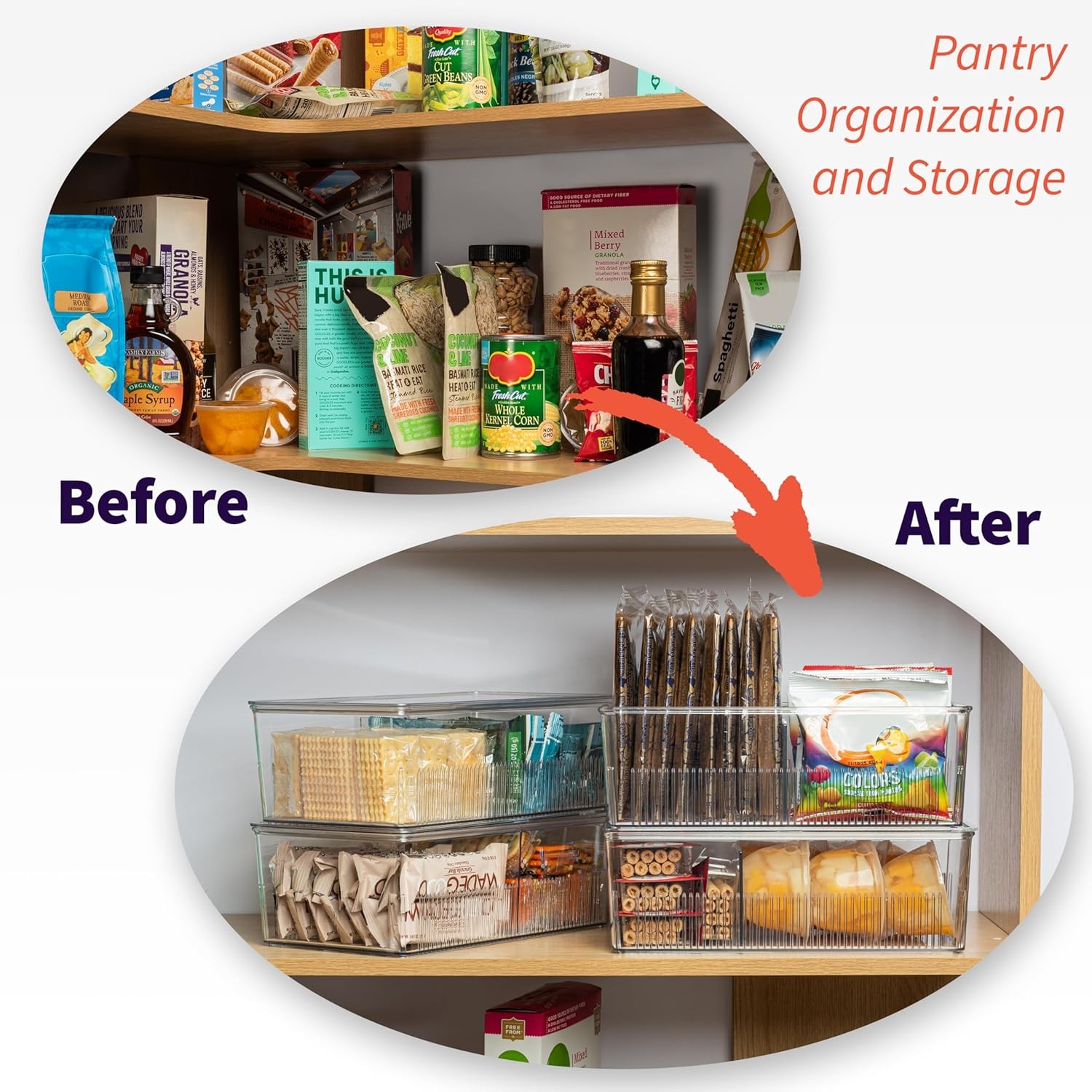 Storage Box Set, Refrigerator Storage Boxes, Cabinet Organizers, 2-Piece Set