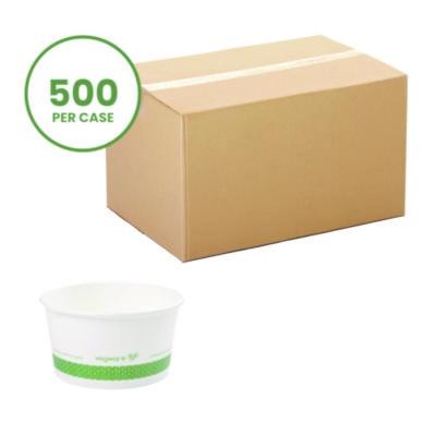 Vegware SC12G Soup Containers 12 Oz White/Green 500/carton