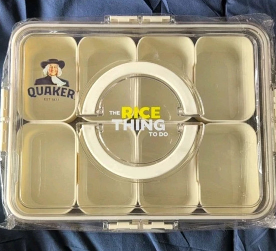 Snackle Box Container Divided Serving Tray Snack Box with Quaker Branding