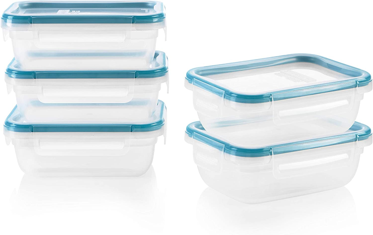 Snapware Plastic Total Solution 5-Pack (3-Cup) Food Storage Containers Set, Leak