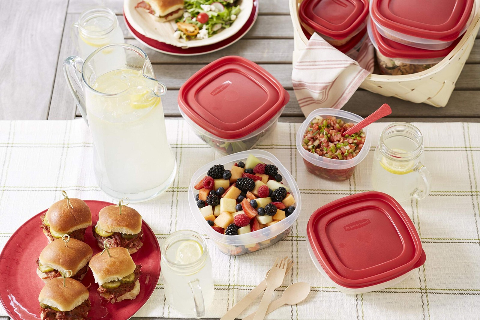 Rubbermaid 2066483 Easy Finn Grid Storage Container, 9 Piece Set, BPA Free