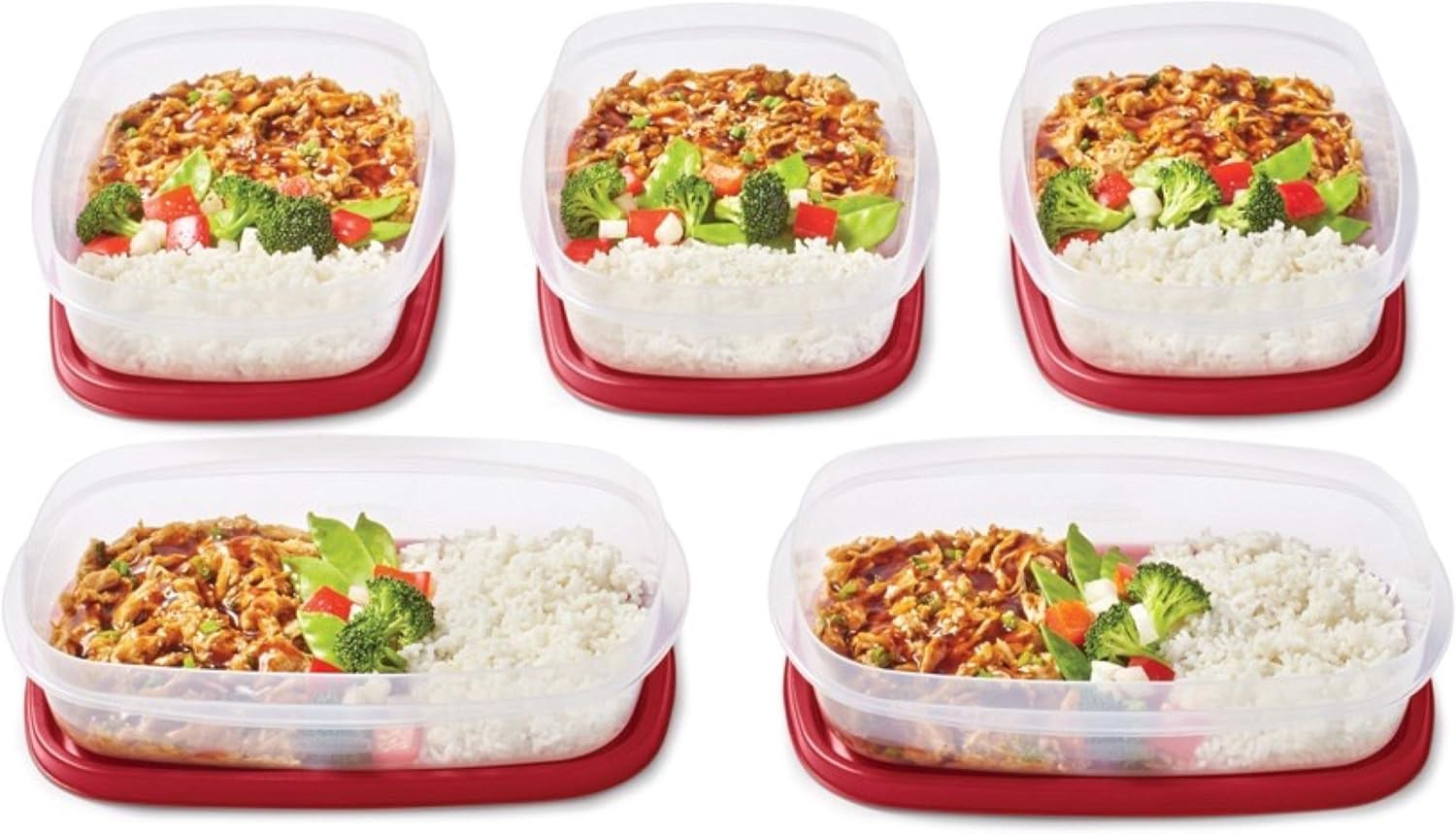 Easyfindlids Meal Prep Containers, One Compartment, 5.5 Cup, 5 Pack