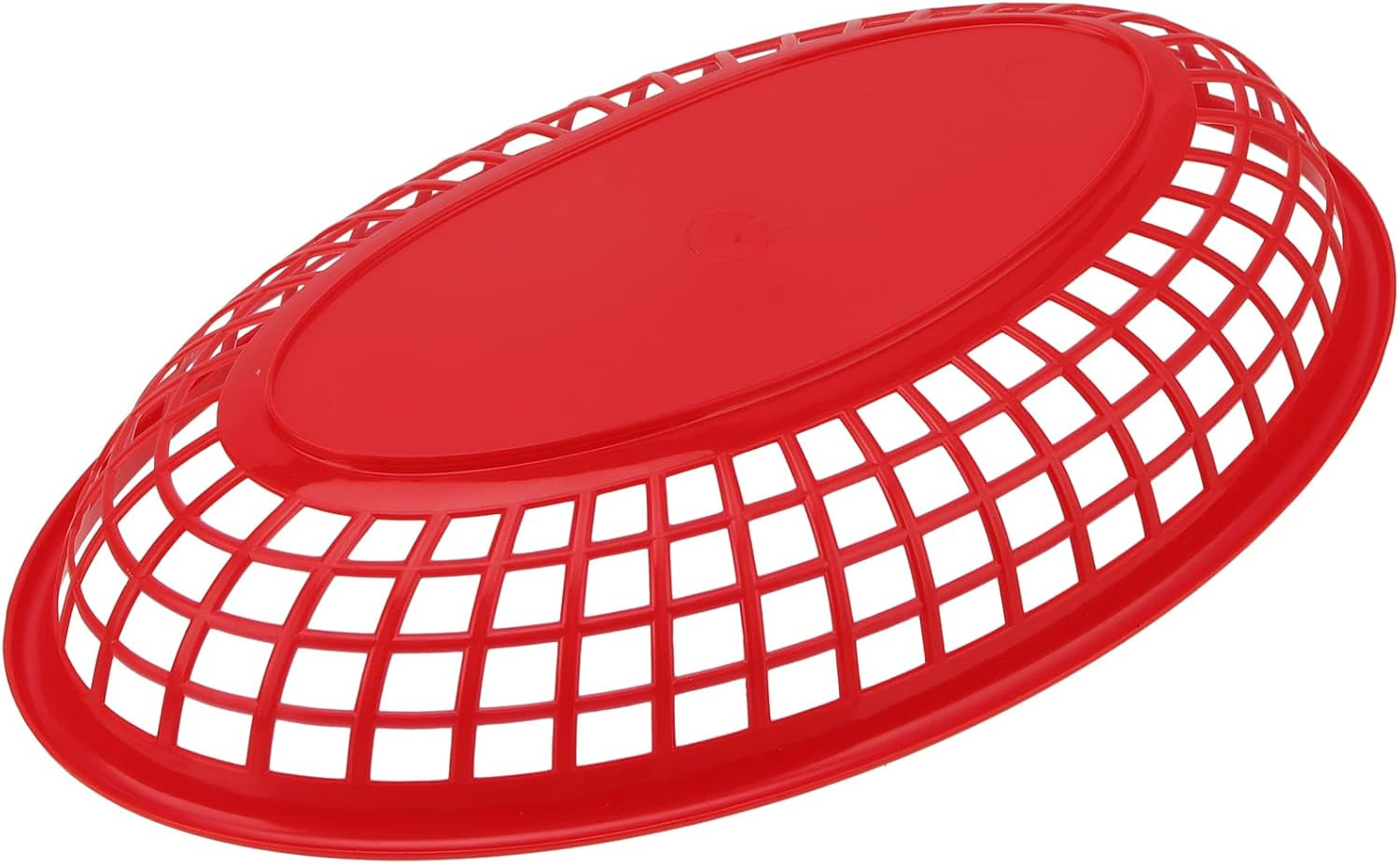 60 Pack 8.9 x 5.5 Inches Red Fast Food Baskets Plastic Food Serving Baskets O…