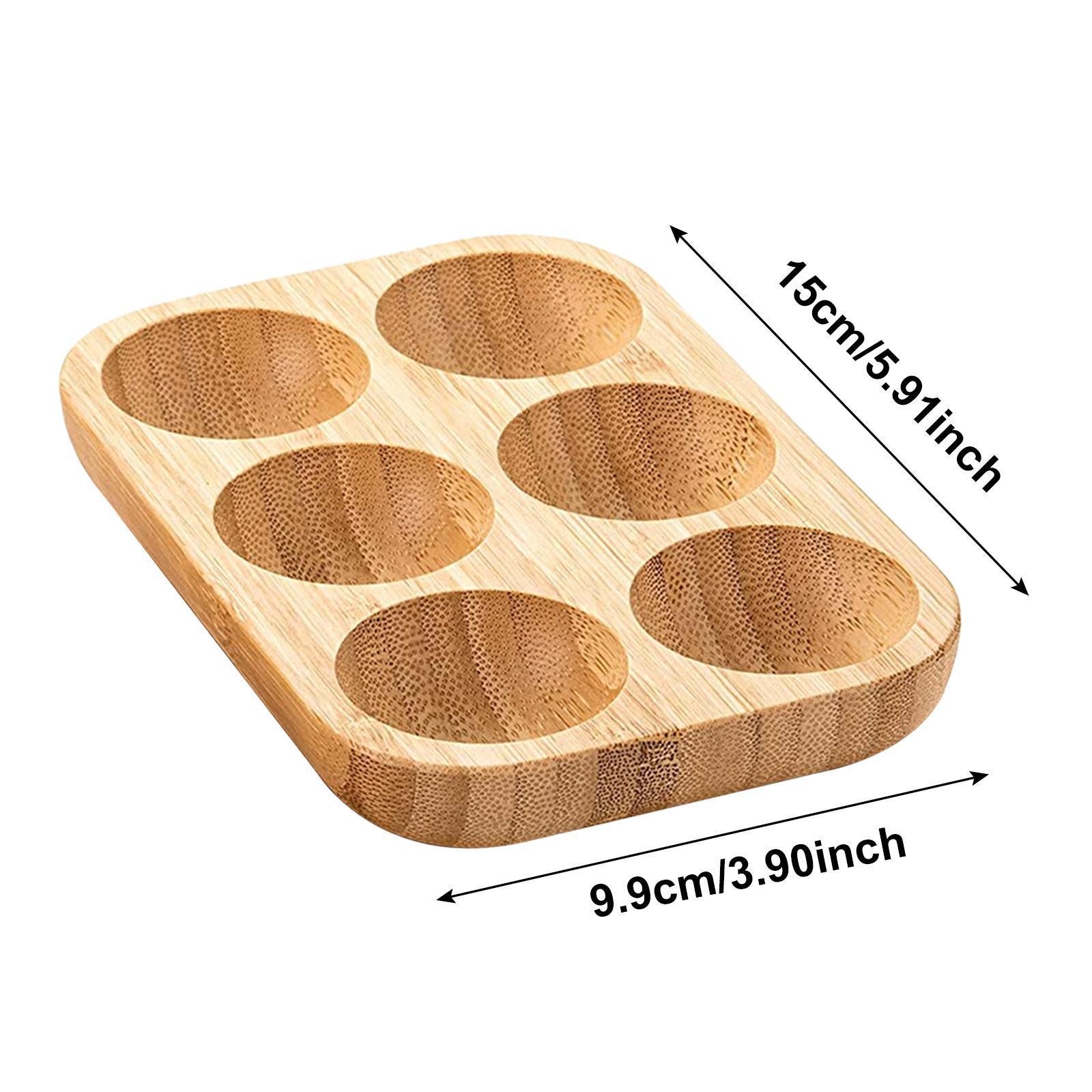 Egg Holder Egg Storage Tray Portable 6 Grid Wooden Practical Egg Container for