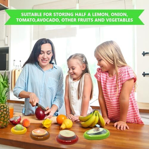 Avocado Saver and Onion Holder -Set of 4 Reusable Fruit and Veggie Savers for Fr