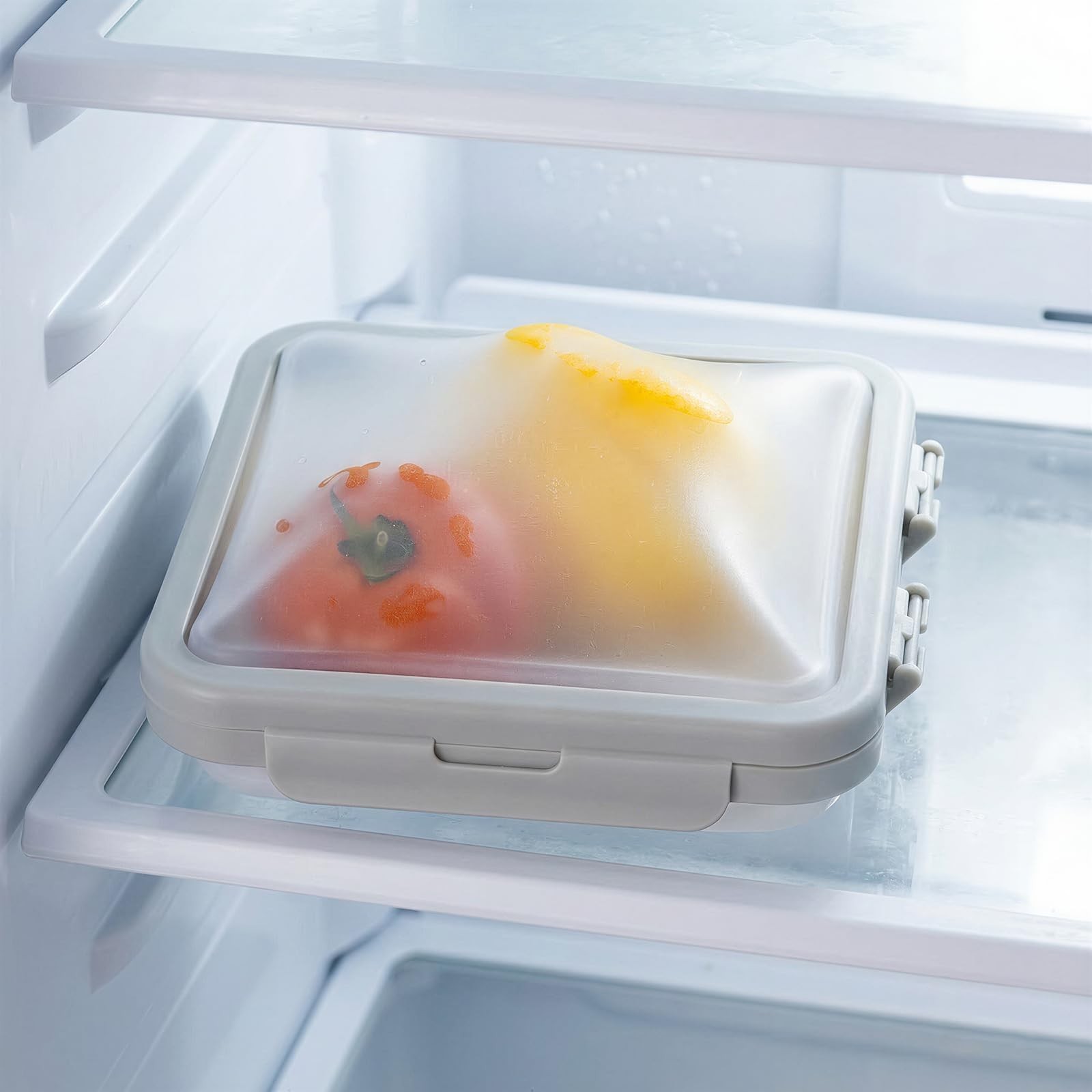 Mage Crab Reusable Silicone Food Storage Container with Lid Mini, grey