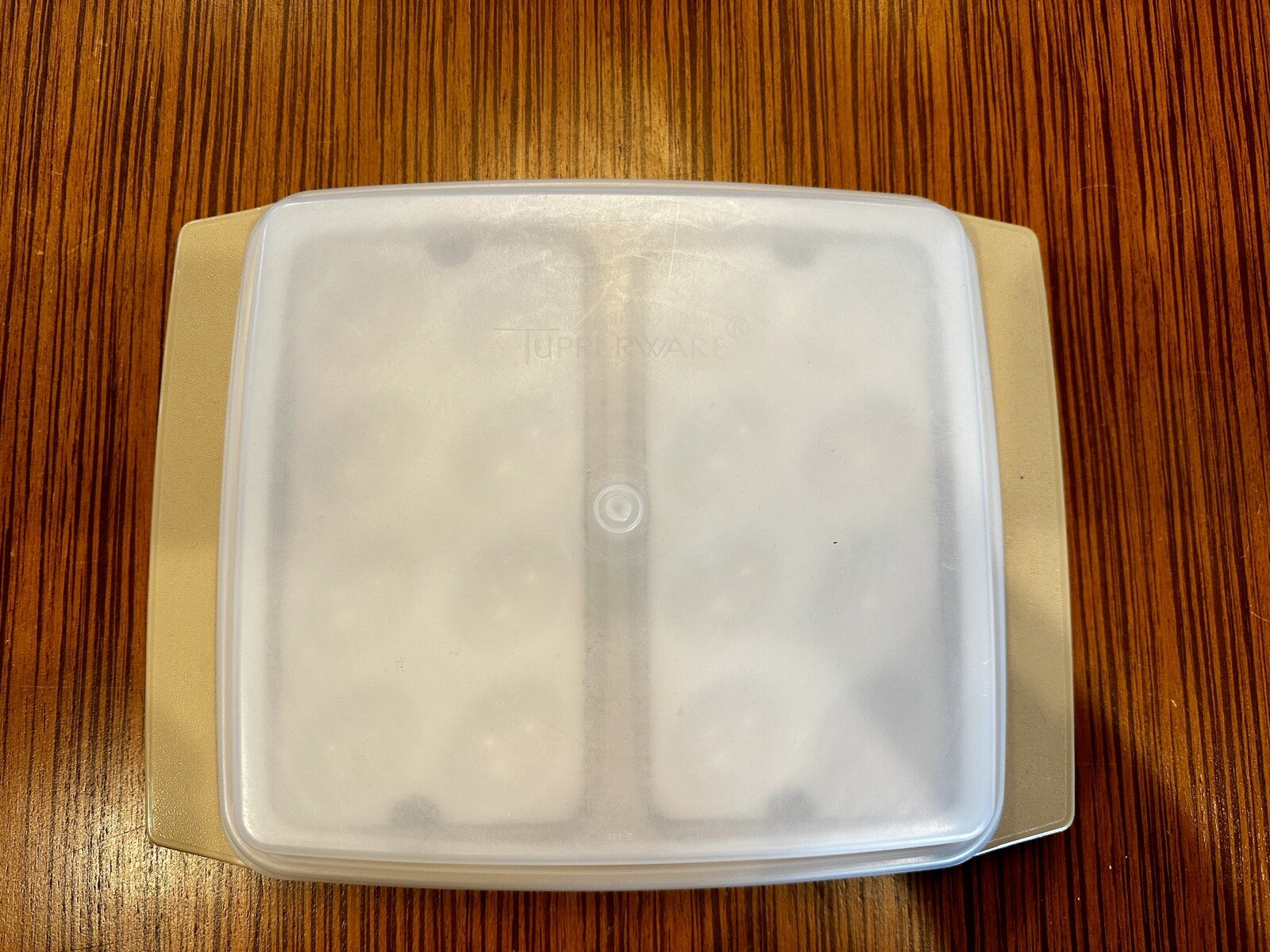 Vintage Tupperware Deviled Egg Keeper Container Almond Beige Complete