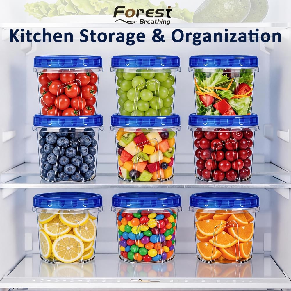 12 Pack 23.5 oz Reusable Freezer Storage Containers with Twist Top Lids Airti…